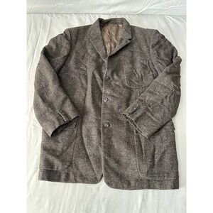 vintage national shirt shops tweed sport coat brown wool blazer